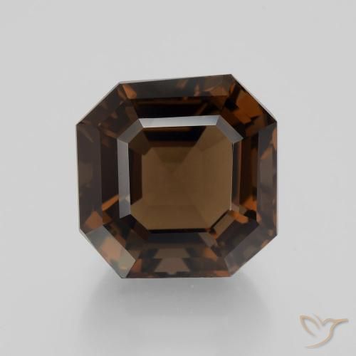 8.54ct Natürlicher Mittel braun Rauchquarz, Smaragdschliff, VVS