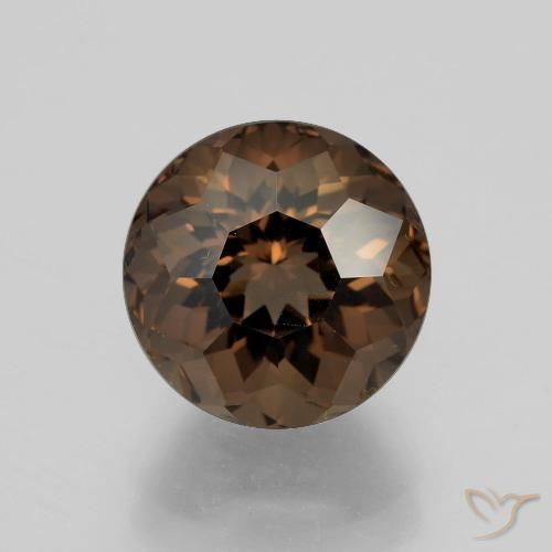 4.53ct Natürlicher dunkelbraun Rauchquarz, Runden, VVS