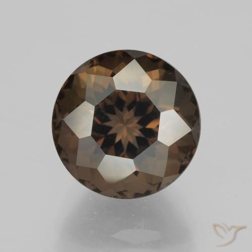 5.16ct Natürlicher dunkelbraun Rauchquarz, Runden, VVS