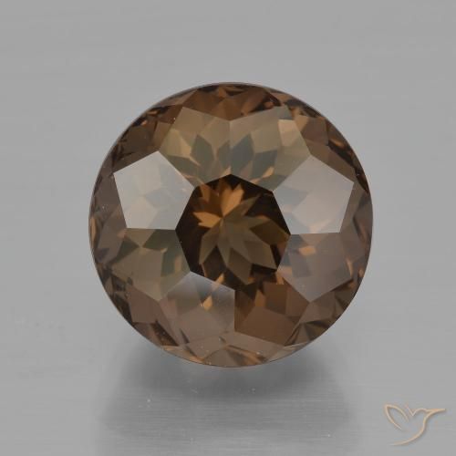 6.63ct Natürlicher Mittel braun Rauchquarz, Runden, VVS