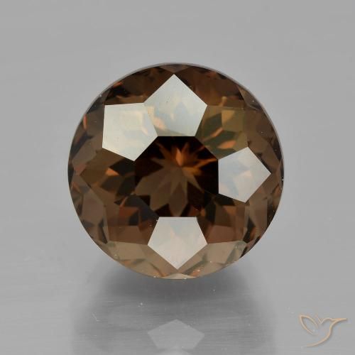 6.02ct Natürlicher Mittel braun Rauchquarz, Runden, VVS