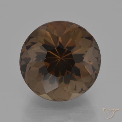 8.77ct Natürlicher dunkelbraun Rauchquarz, Runden, VVS