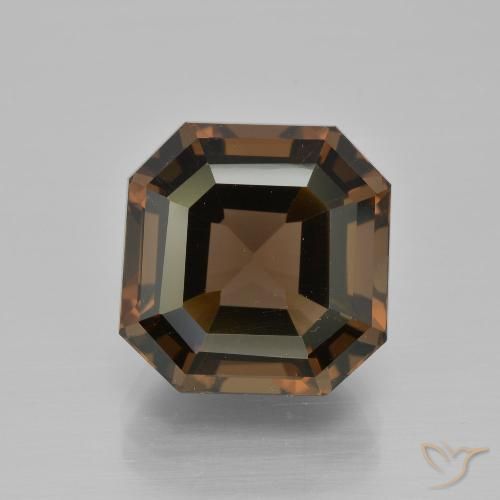 9.54ct Natürlicher Mittel braun Rauchquarz, Smaragdschliff, VVS