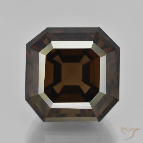 16.10ct Natürlicher Umbrabraun Rauchquarz, Smaragdschliff, VVS
