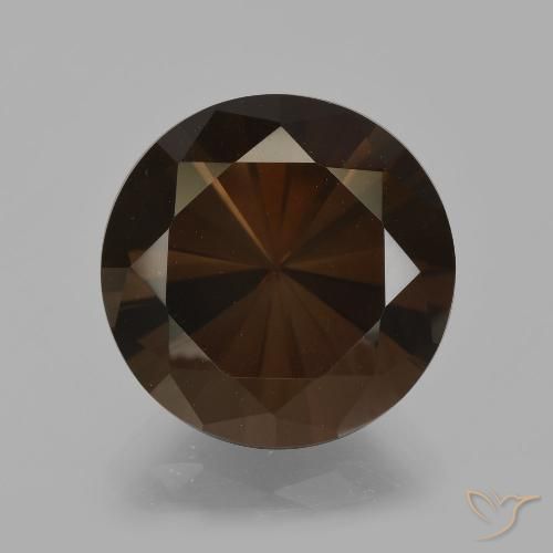 6.41ct Natürlicher Hickory Braun Rauchquarz, Runden, VVS-VS