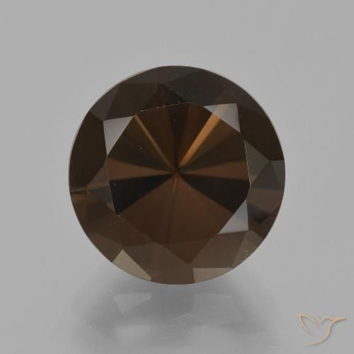 5.78ct Natürlicher Hickory Braun Rauchquarz, Runden, VVS