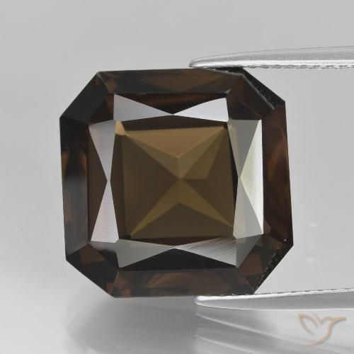 13.94ct Natürlicher Braun Rauchquarz, Smaragdschliff, VVS