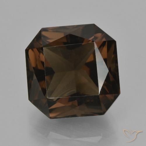 8.37ct Natürlicher Mittel braun Rauchquarz, Smaragdschliff, VVS