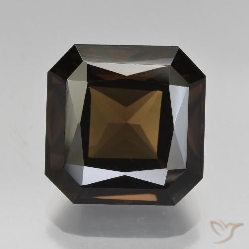 8.66ct Natürlicher dunkelbraun Rauchquarz, Oktagonschliff, VVS, Photo A