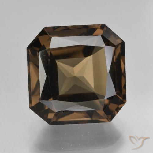 8.86ct Natürlicher dunkelbraun Rauchquarz, Smaragdschliff, VVS