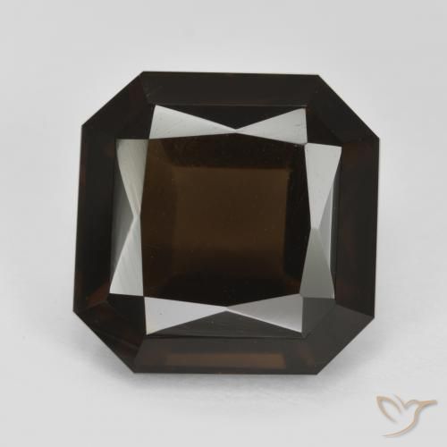 8.90ct Natürlicher dunkelbraun Rauchquarz, Smaragdschliff, VVS-VS