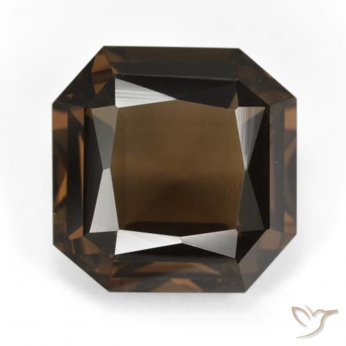 9.16ct Natürlicher Schokoladenbraun Rauchquarz, Smaragdschliff, VVS