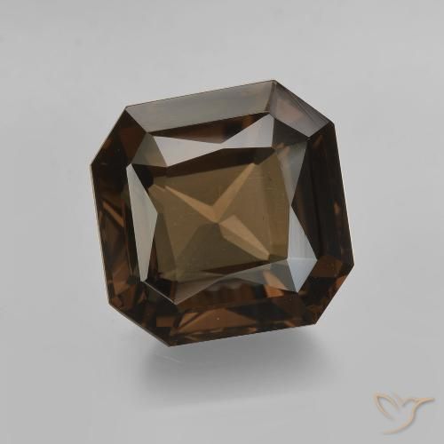 6.35ct Natürlicher Umbrabraun Rauchquarz, Smaragdschliff, VVS
