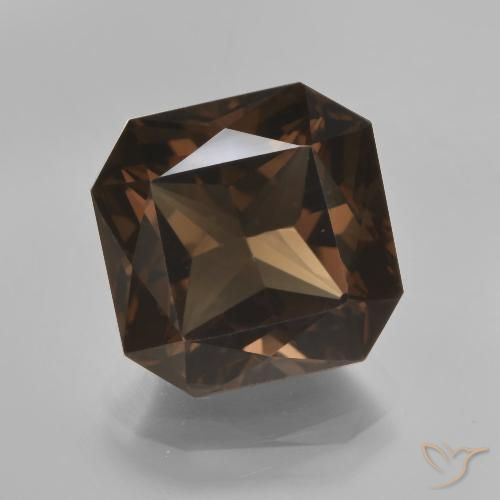 7.15ct Natürlicher Mittel braun Rauchquarz, Smaragdschliff, VVS