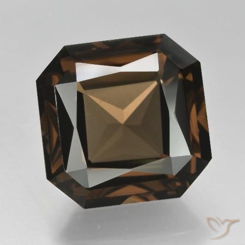 11.58ct Natürlicher rötlich-braun Rauchquarz, Smaragdschliff, VVS-VS