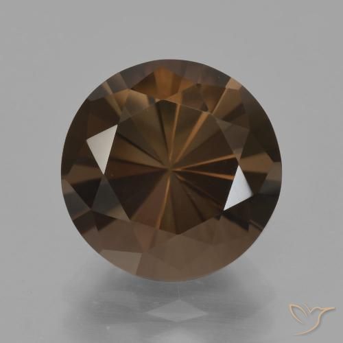 4.59ct Natürlicher dunkelbraun Rauchquarz, Runden, VVS