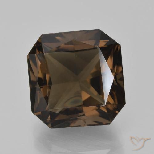 10.23ct Natürlicher Schokoladenbraun Rauchquarz, Smaragdschliff, VVS-VS
