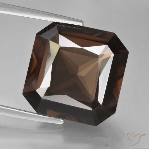 10.05ct Natürlicher Hickory Braun Rauchquarz, Smaragdschliff, VVS