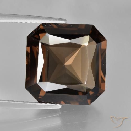 10.90ct Natürlicher Braun Rauchquarz, Smaragdschliff, VVS-VS