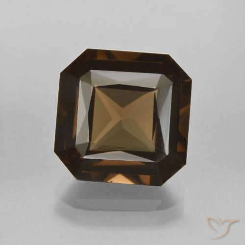 6.62ct Natürlicher dunkelbraun Rauchquarz, Smaragdschliff, VVS-VS
