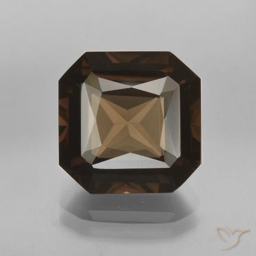 7.08ct Natürlicher dunkelbraun Rauchquarz, Smaragdschliff, VVS