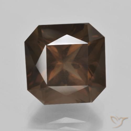 7.50ct Natürlicher Mittel braun Rauchquarz, Smaragdschliff, VS