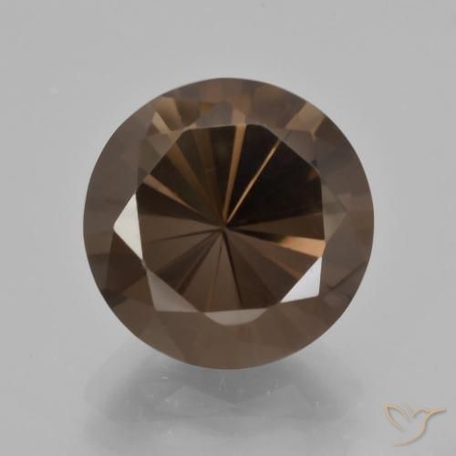 5.97ct Natürlicher dunkelbraun Rauchquarz, Runden, VVS