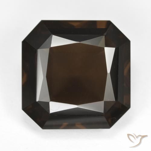 11.86ct Natürlicher dunkelbraun Rauchquarz, Smaragdschliff, VVS