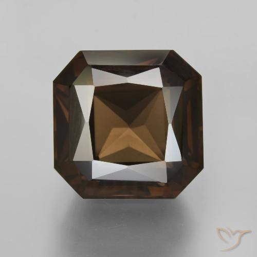 12.25ct Natürlicher Umbrabraun Rauchquarz, Smaragdschliff, VVS