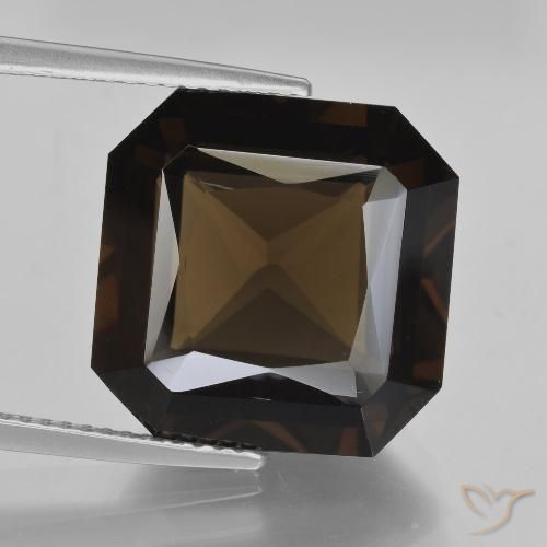 13.20ct Natürlicher Umbrabraun Rauchquarz, Smaragdschliff, VVS