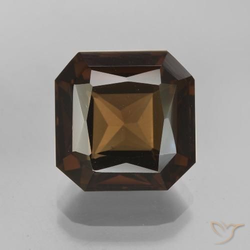 7.63ct Natürlicher Umbrabraun Rauchquarz, Smaragdschliff, VVS