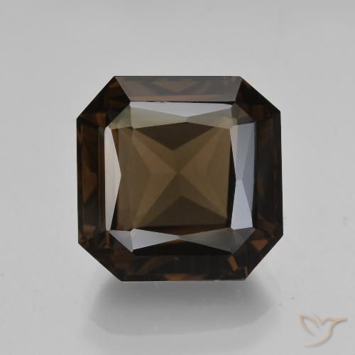 8.83ct Natürlicher dunkelbraun Rauchquarz, Smaragdschliff, VVS-VS