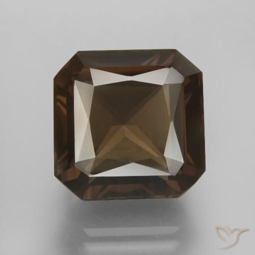 9.55ct Natürlicher Mittel braun Rauchquarz, Smaragdschliff, VVS