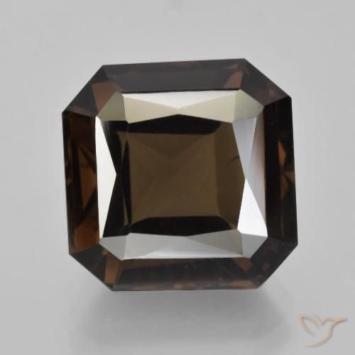 9.19ct Natürlicher dunkelblau Rauchquarz, Smaragdschliff, VVS-VS