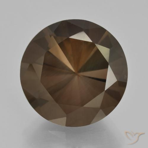 9.79ct Natürlicher Hickory Braun Rauchquarz, Runden, VVS