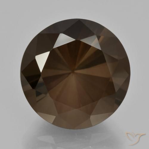 10.19ct Natürlicher tiefbraun Rauchquarz, Runden, VVS