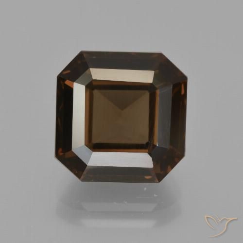 5.10ct Natürlicher Hickory Braun Rauchquarz, Smaragdschliff, VS