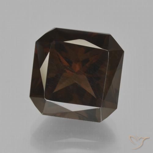 8.80ct Natürlicher Mittel braun Rauchquarz, Smaragdschliff, VS