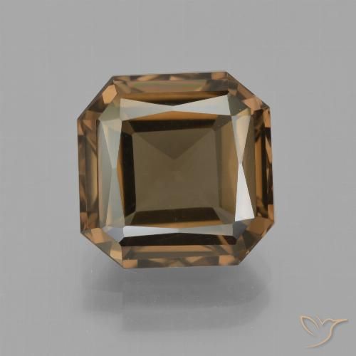 7.15ct Natürlicher Mittel-Dunkelbraun Rauchquarz, Smaragdschliff, VVS-VS