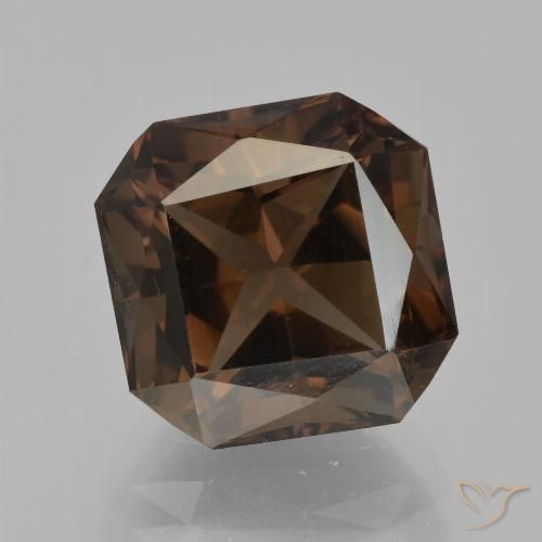 5.51ct Natürlicher rötlich-braun Rauchquarz, Smaragdschliff, VVS-VS