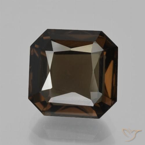 5.07ct Natürlicher Mittel braun Rauchquarz, Smaragdschliff, VS