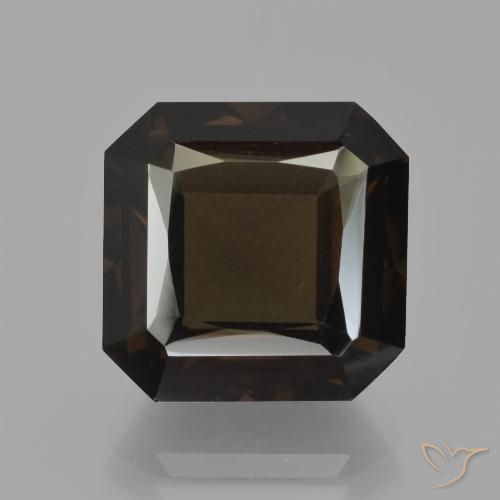 10.74ct Natürlicher dunkelbraun Rauchquarz, Smaragdschliff, VVS-VS