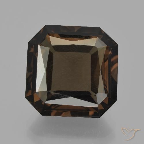 10.26ct Natürlicher dunkelbraun Rauchquarz, Smaragdschliff, VS