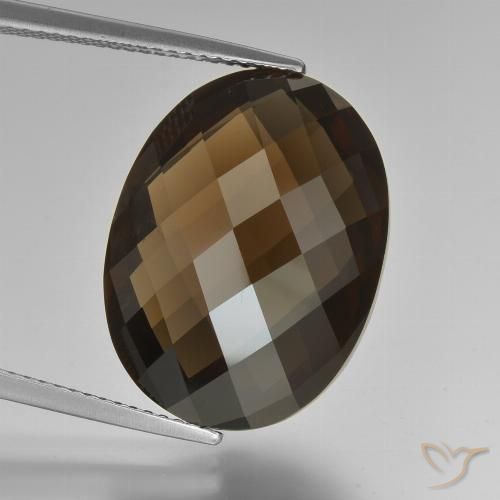 15.80ct Natürlicher Schokoladenbraun Rauchquarz, Oval, VVS
