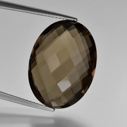 13,09 ctw natürlicher brauner Rauchquarz, Oval Schliff, VVS