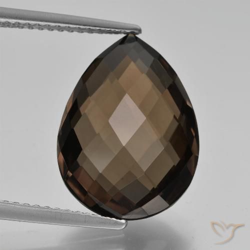 8.17ct Natürlicher Braun Rauchquarz, Birnenform, VVS