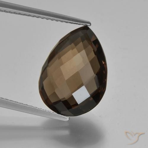 7.93ct Natürlicher Schokoladenbraun Rauchquarz, Birnenform, VVS-VS