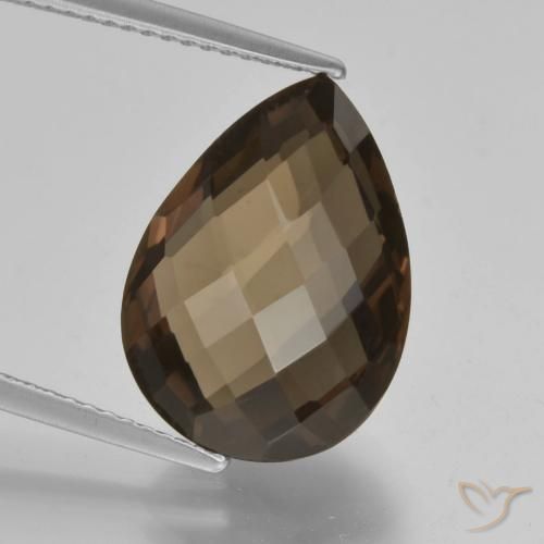 7.73ct Natürlicher Schokoladenbraun Rauchquarz, Birnenform, VVS-VS