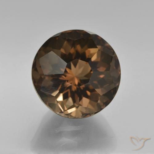 7.66ct Natürlicher Schokoladenbraun Rauchquarz, Runden, VVS