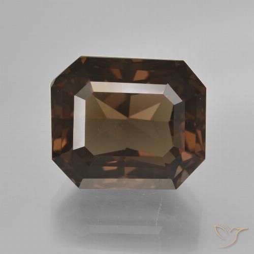 8.66ct Natürlicher Umbrabraun Rauchquarz, Smaragdschliff, VVS-VS